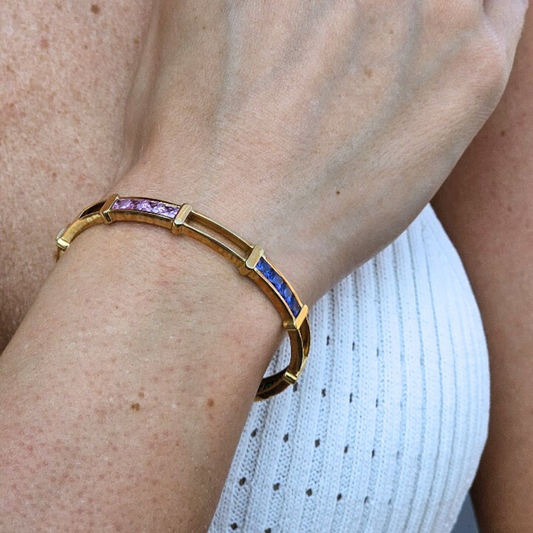 Plein et Vide bangle - Multicolored stones bracelet