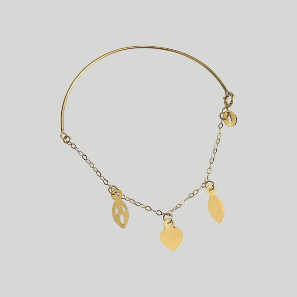 Heart and Fish charms – kids bangle bracelet