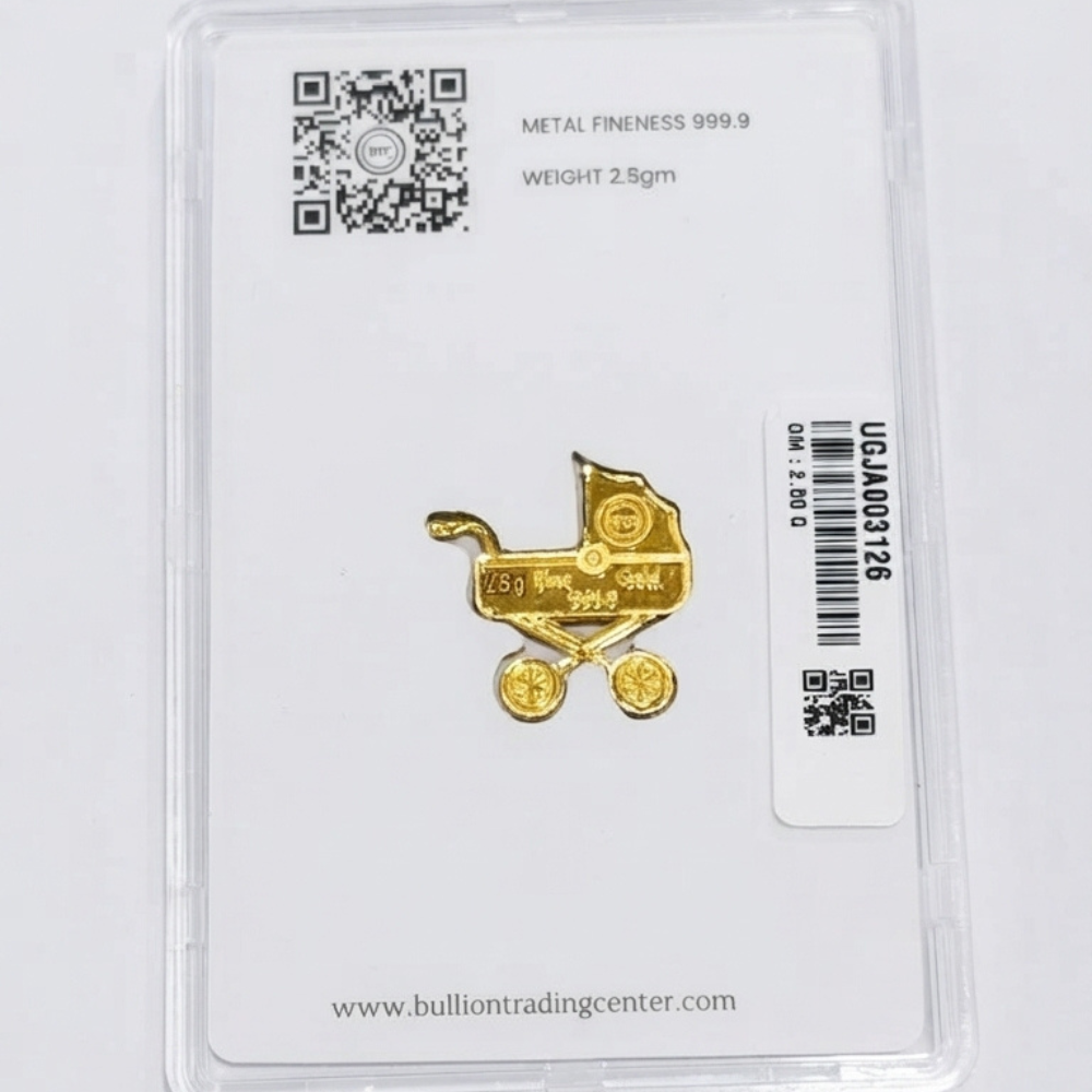 2.5g Baby Stroller Keepsake Gold