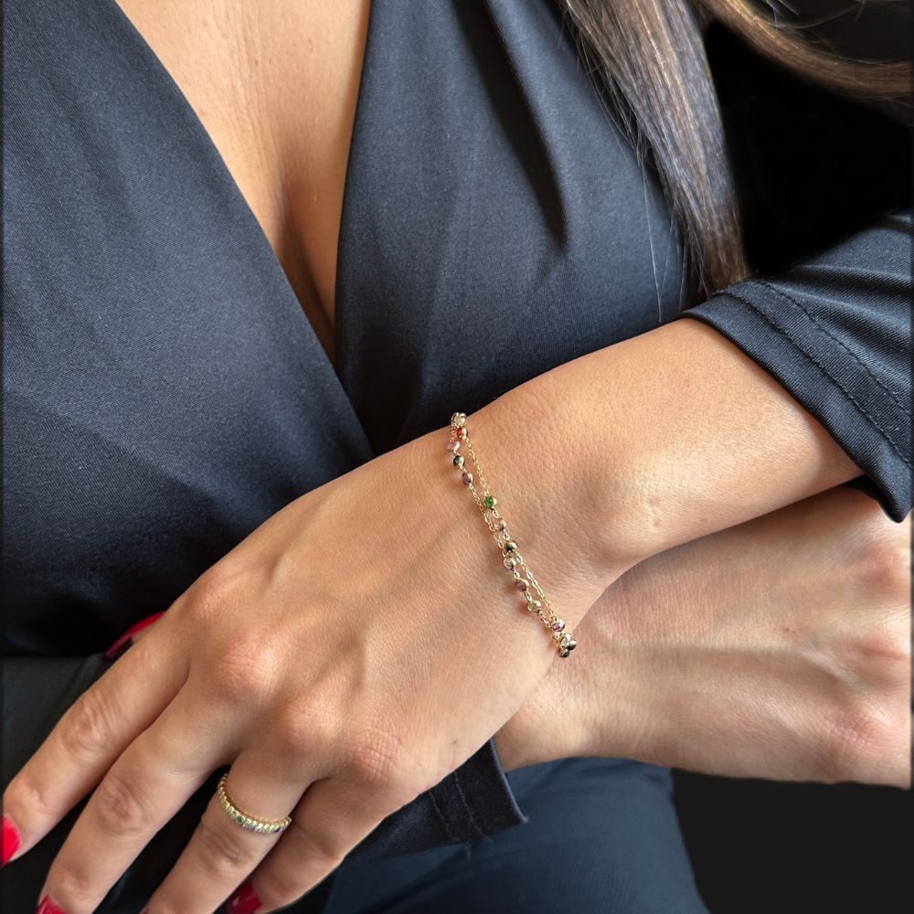 Multicolored beads – double bracelet