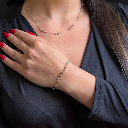 خرز متعدد الألوان – سوار مزدوج