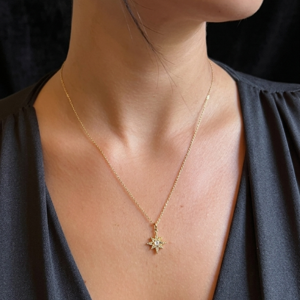 Golden Compass – gold necklace