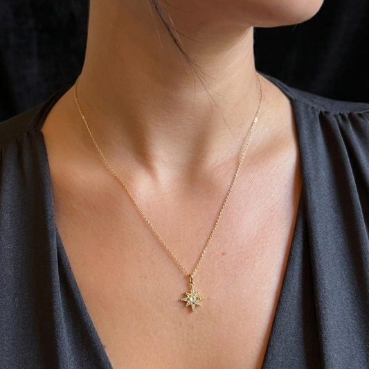 Golden Compass – gold necklace
