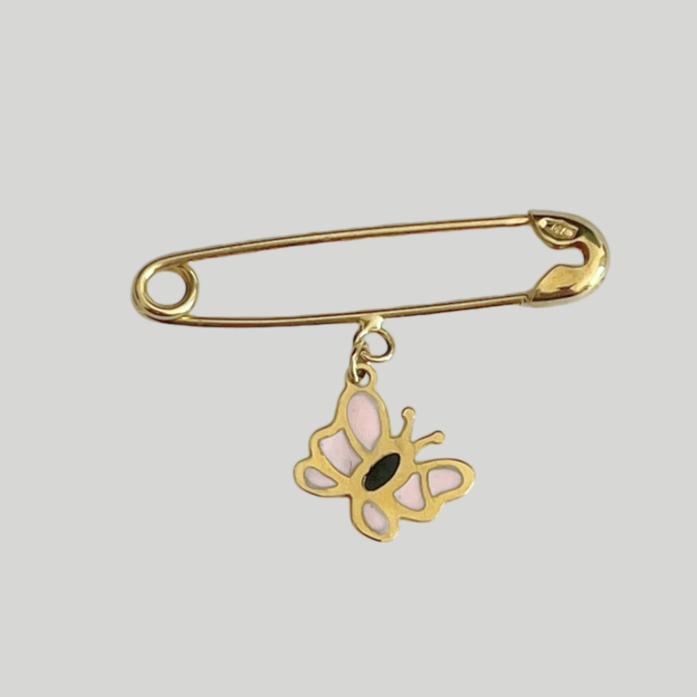Butterfly – gold safety pin