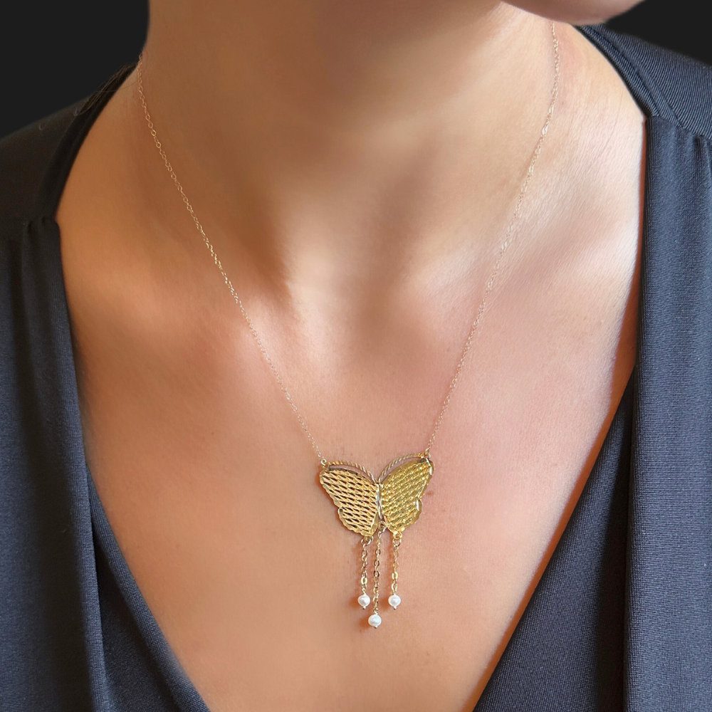 gold butterfly necklace
