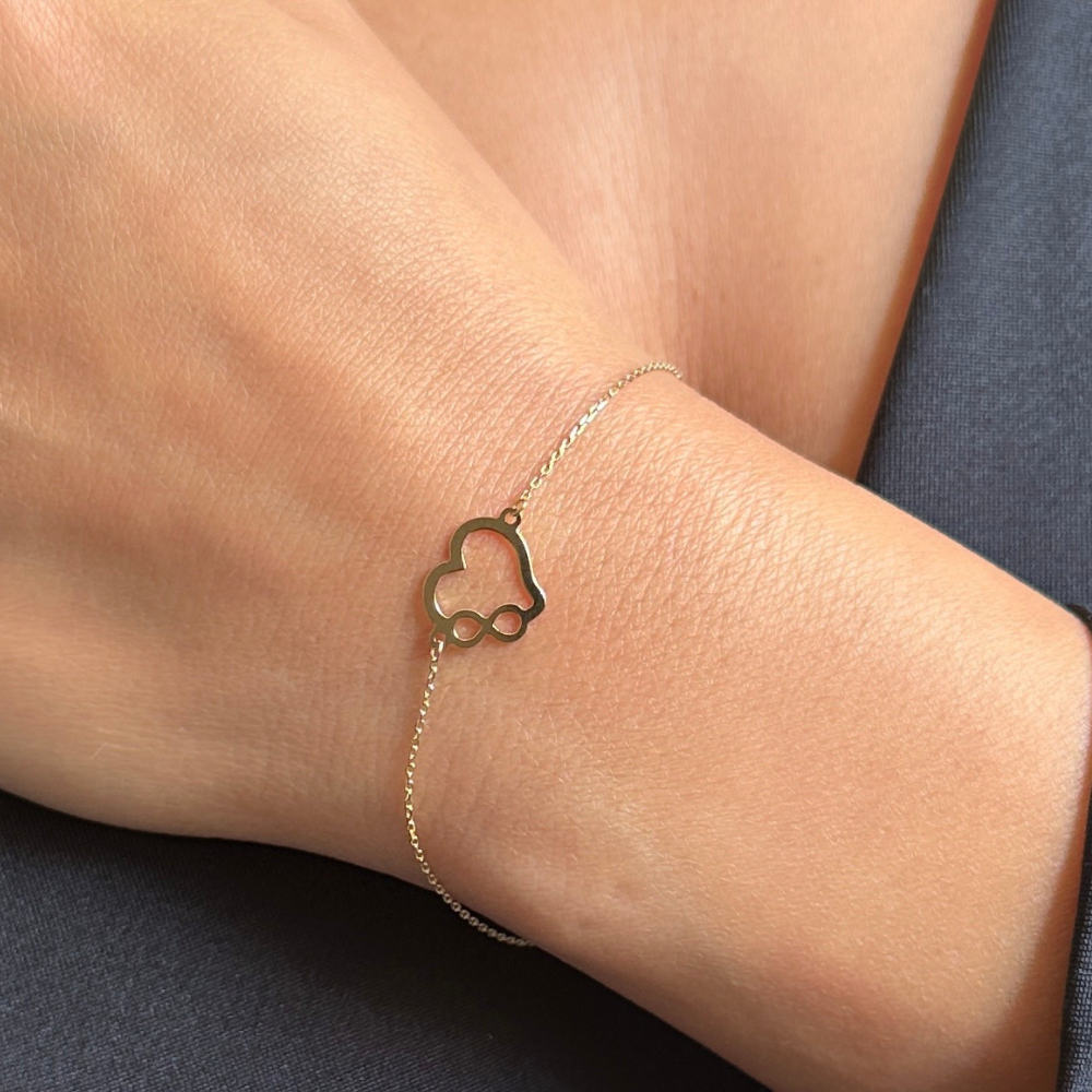 Heart infinity gold bracelet