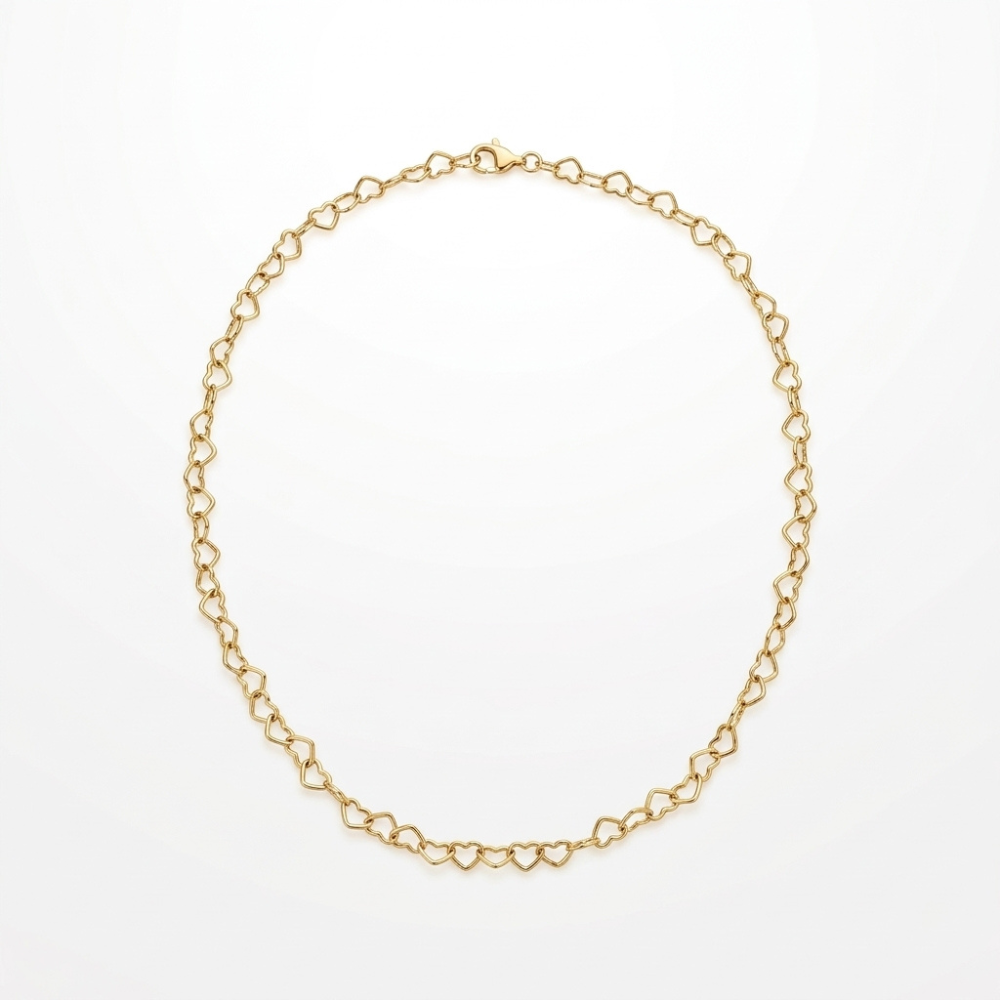 Open Heart Link Chain Necklace
