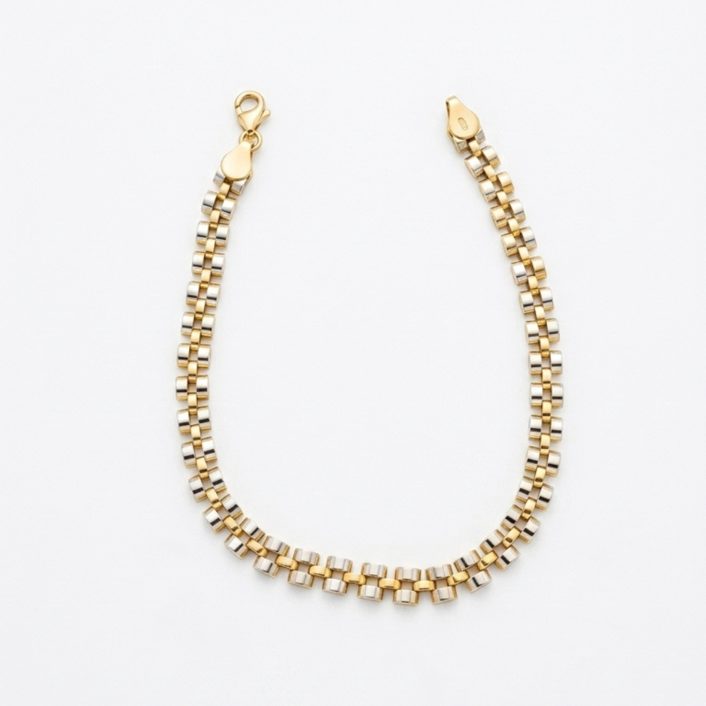 Two-Tone Rolex Chain Bracelet - 18k