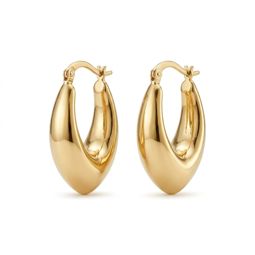 Tapered Teardrop Chunky Hoop Earrings