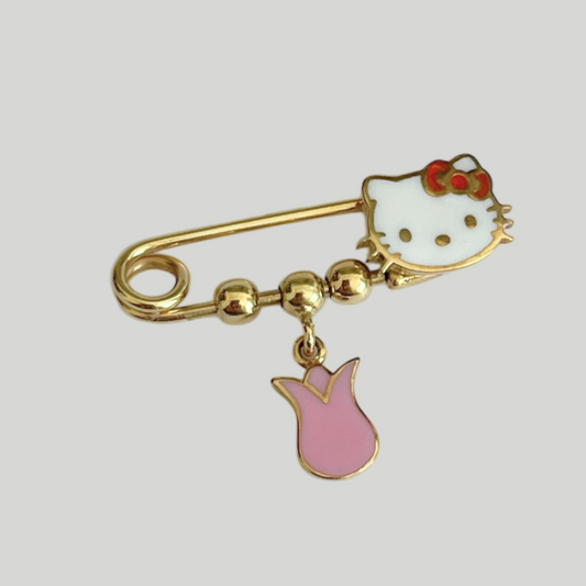 Hello Kitty - gold Safety pin