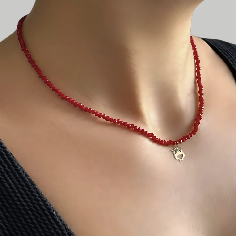 Swarovski crystal necklace with gold charm pendant