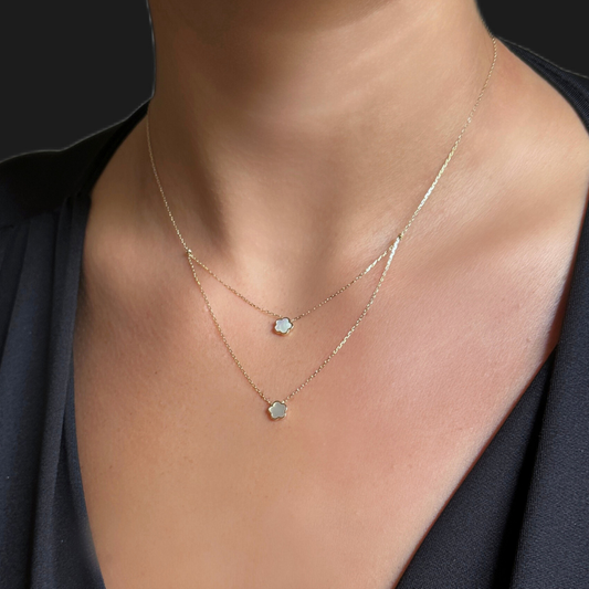 Double gold necklace