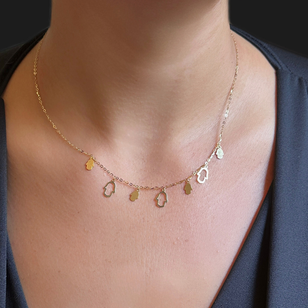 Hands charms gold – small necklace