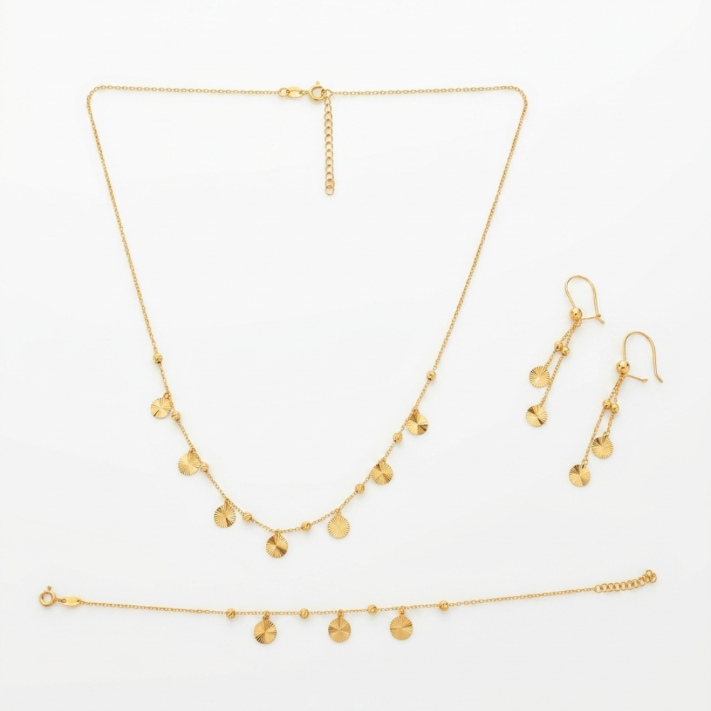 Circles charms - 21k gold set