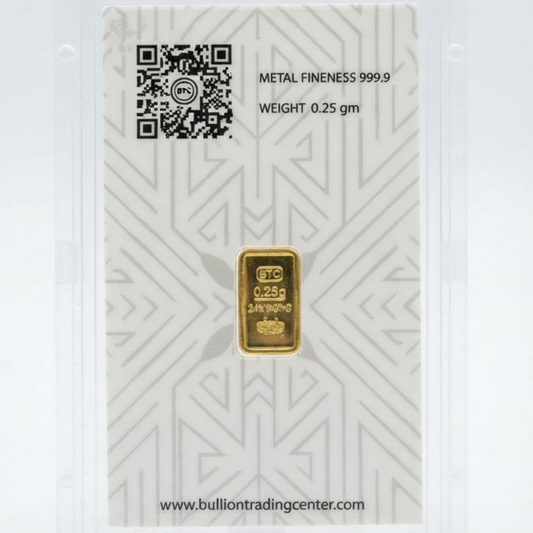 0.25g Swiss Fine Gold Minted Bar