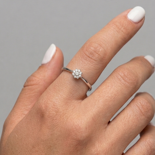 Floral Diamond Cluster Ring