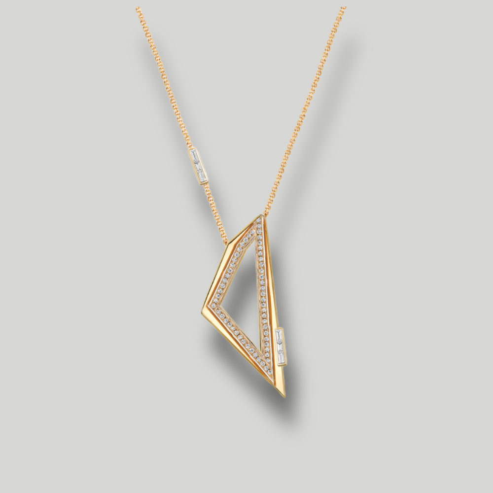 Geometric Glamour – irregular quadrilateral necklace