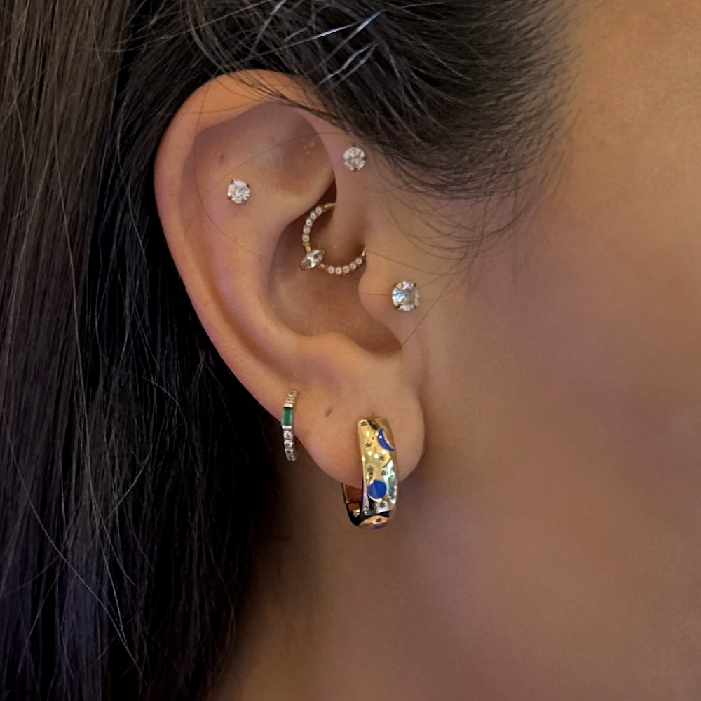 Galaxy - gold earrings