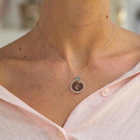 Rotating "Allah" Diamond Medallion Pendant