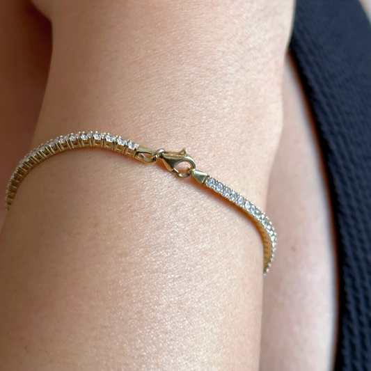 Zircon Tennis bracelet – yellow gold