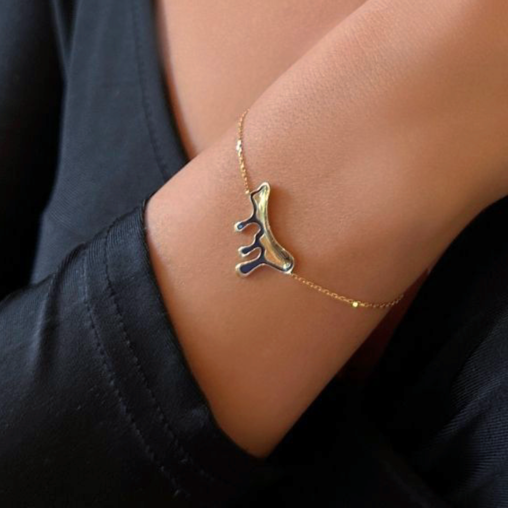 Liquefy – Navy blue enamel drips bracelet