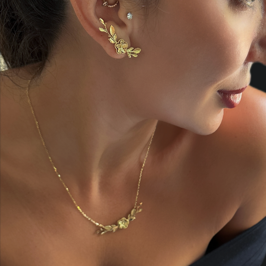 FLORA – flower and leaves earrings