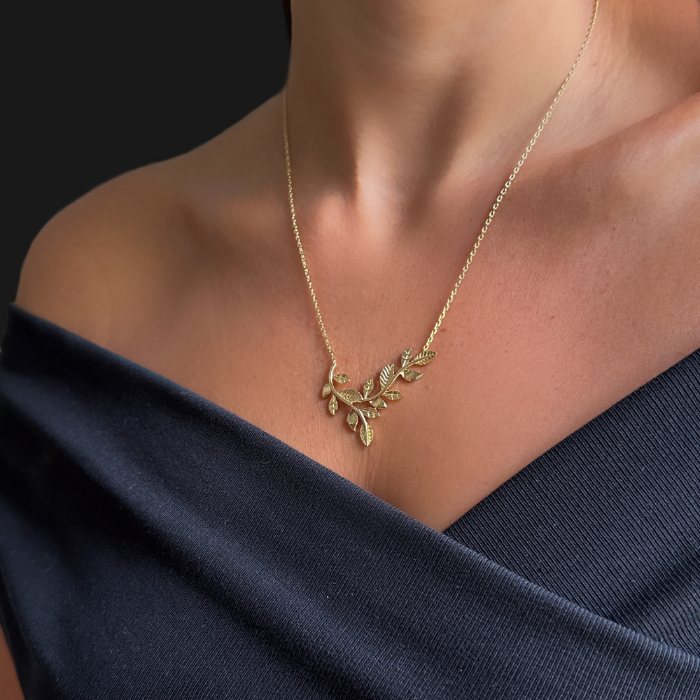 FLORA – leaves gold necklace