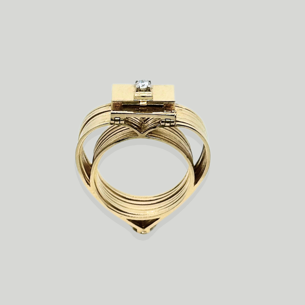 Heart - 2in1 - Bracelet turns into Ring - gold piece