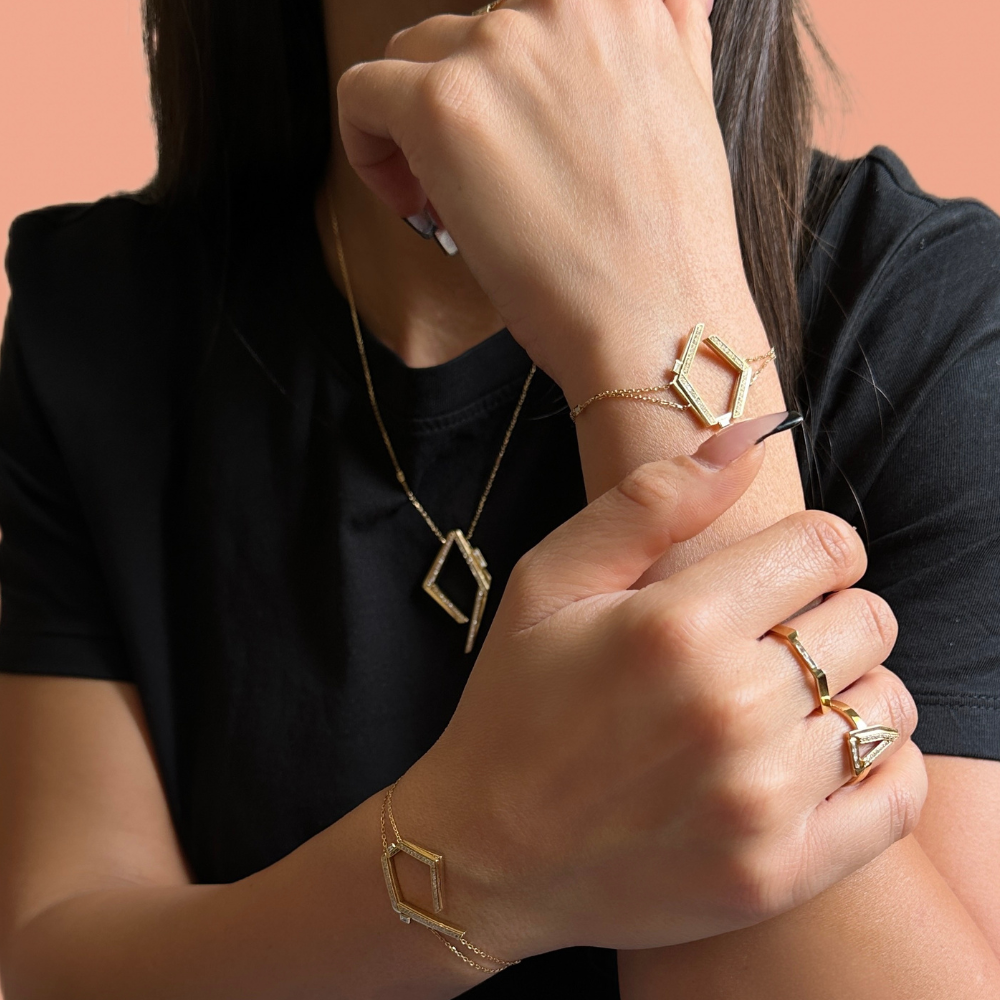 Geometric Glamour – irregular pentagon