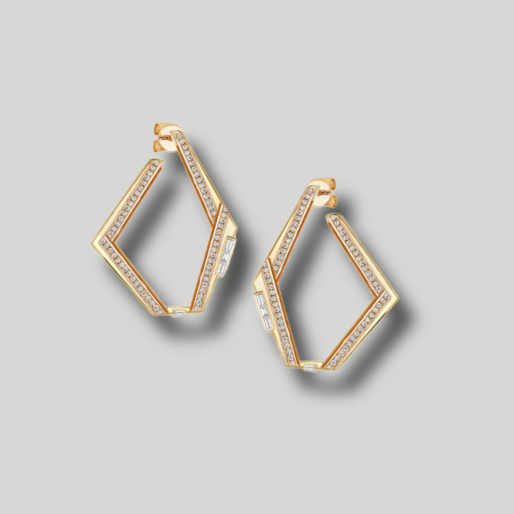 Geometric Glamour – irregular pentagon shaped earrings