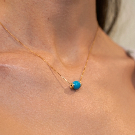 Diamond & Turquoise Ball Pendant