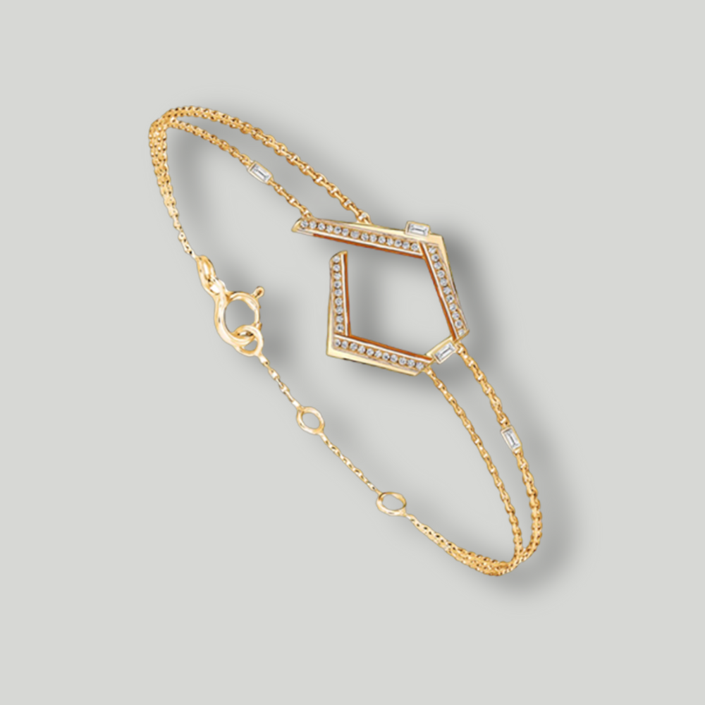 Geometric Glamour – irregular pentagon shaped bracelet