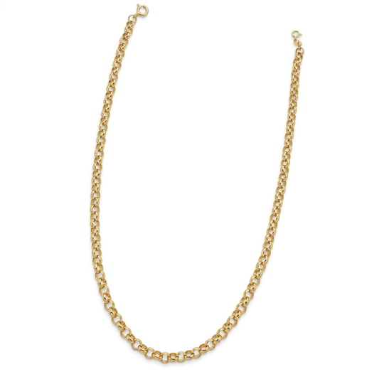 Rolo Link Yellow Gold Chain Necklace