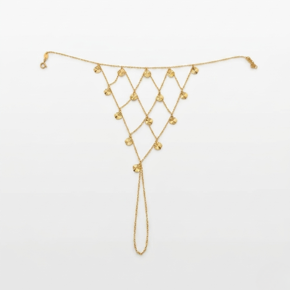 Handchain - 21k gold ring bracelet