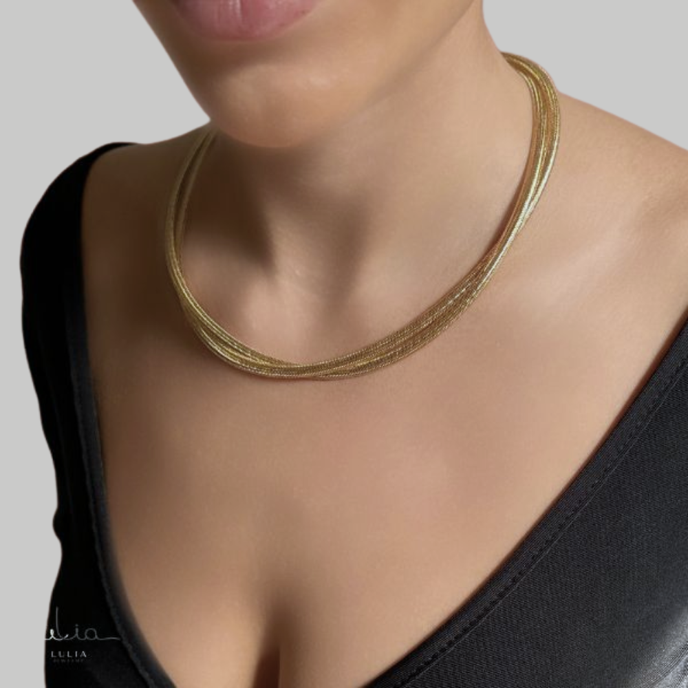 Twisted - double gold necklace