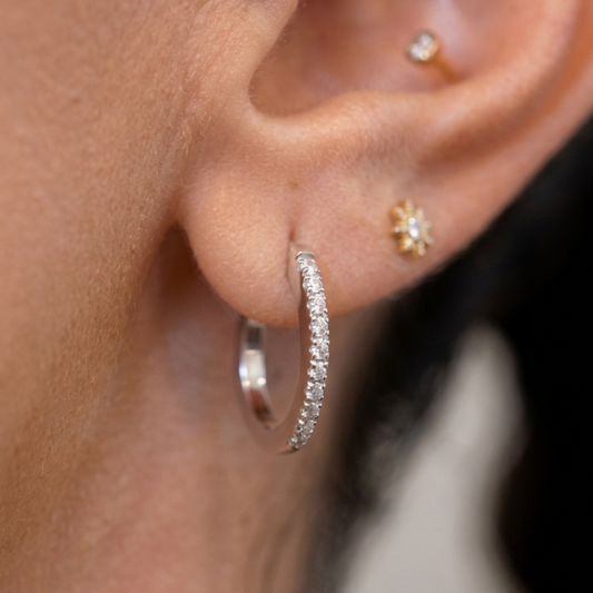 Mini Diamond Hoop Earrings