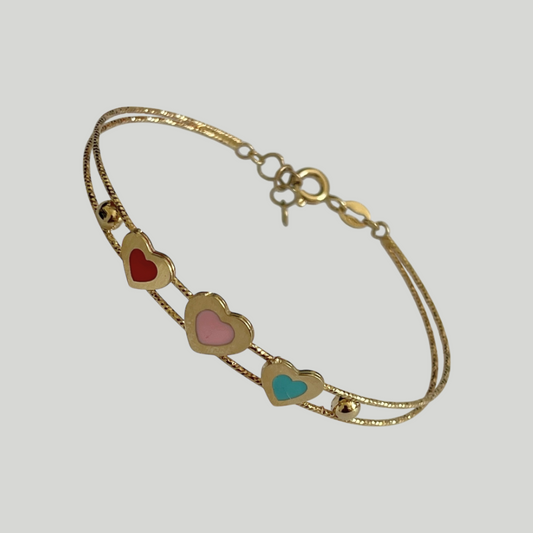 Three hearts – kids bangle