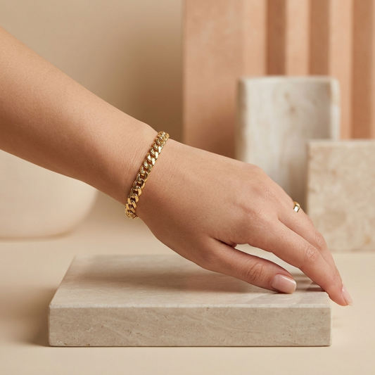 Classic Curb Link Yellow Gold Bracelet