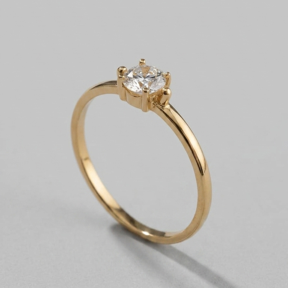 Minimal Solitaire Engagement - 18k Ring