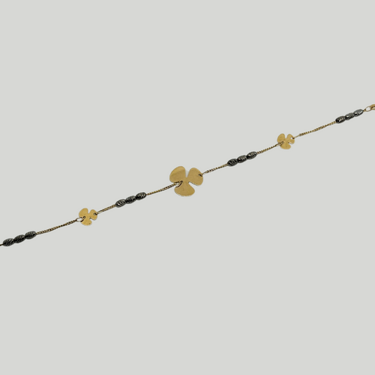 3 Petal Leaf LUCK - gold bracelet