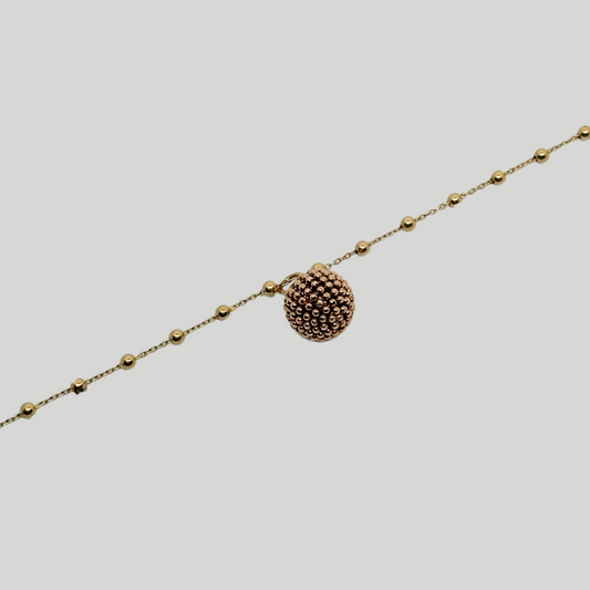 BALL IN CHAIN - yellow and rose gold bracelet