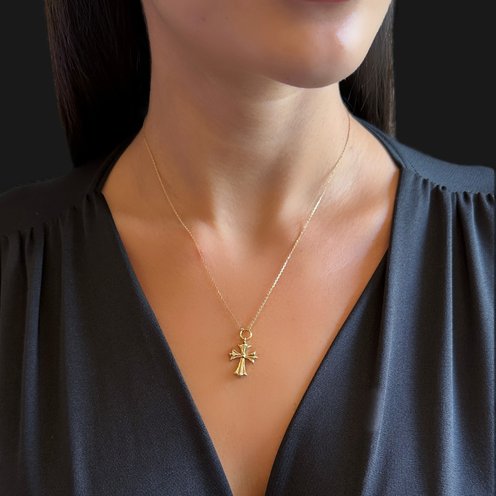 Cross pendant – gold necklace