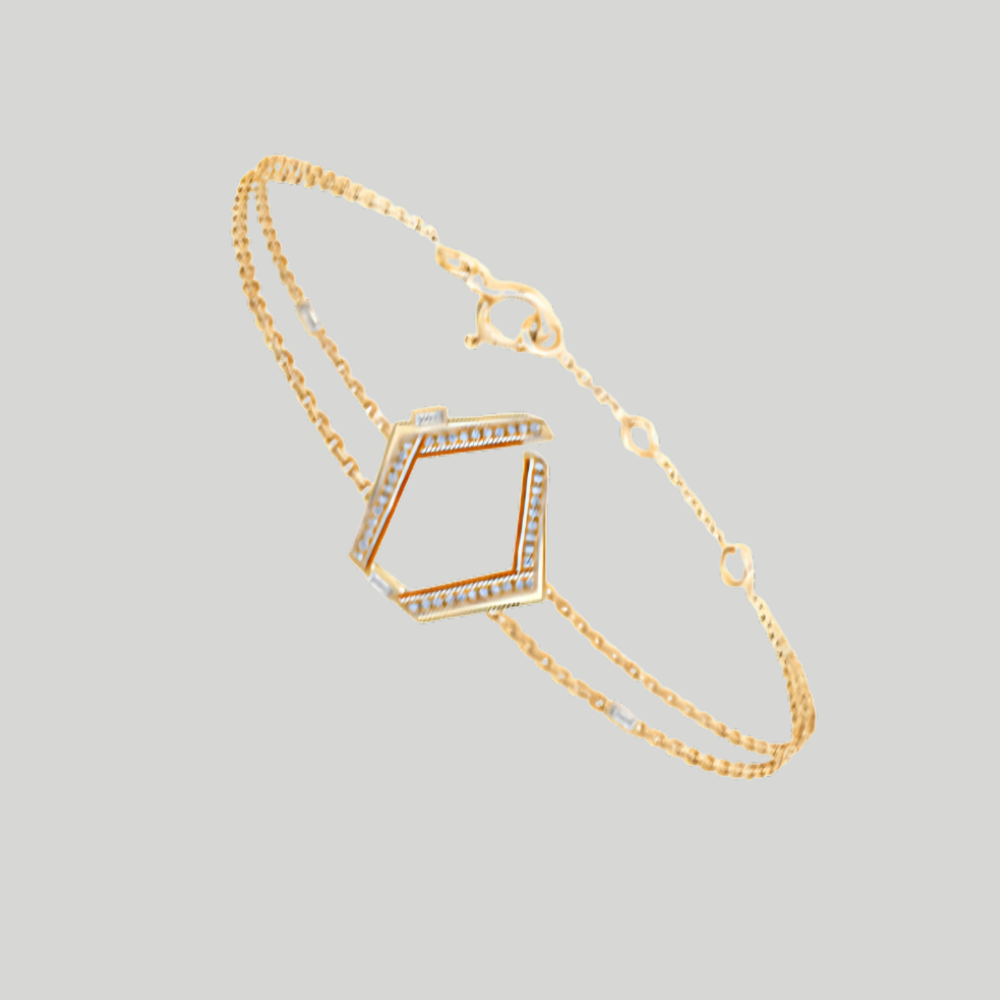 Geometric Glamour – irregular pentagon shaped bracelet