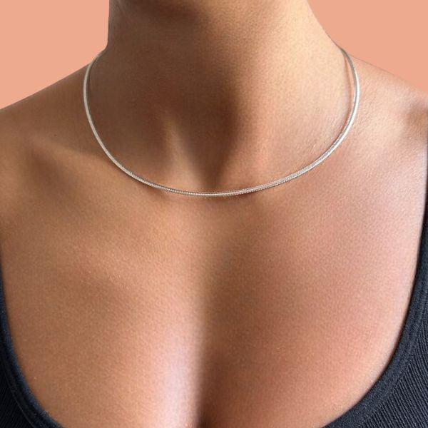 white gold filament necklace