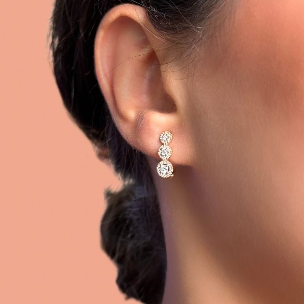 clip hoop rose gold earrings