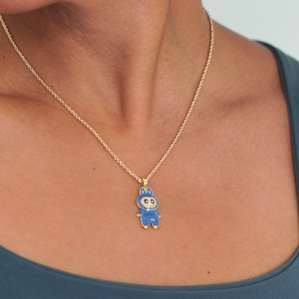 labubu 18k gold necklace
