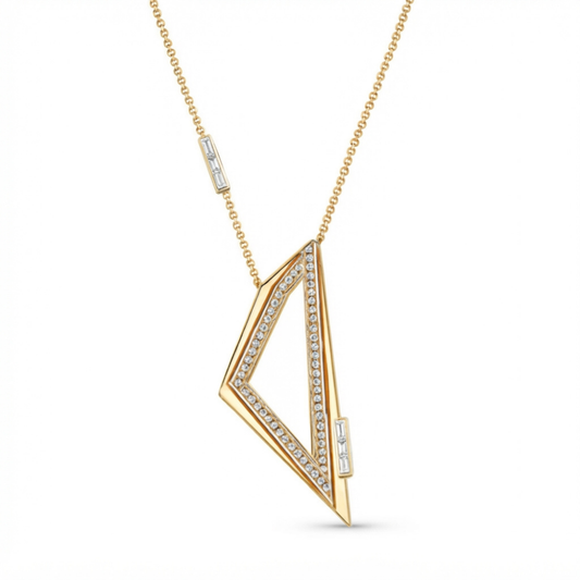 Glamour Geométrico – colar quadrilátero irregular