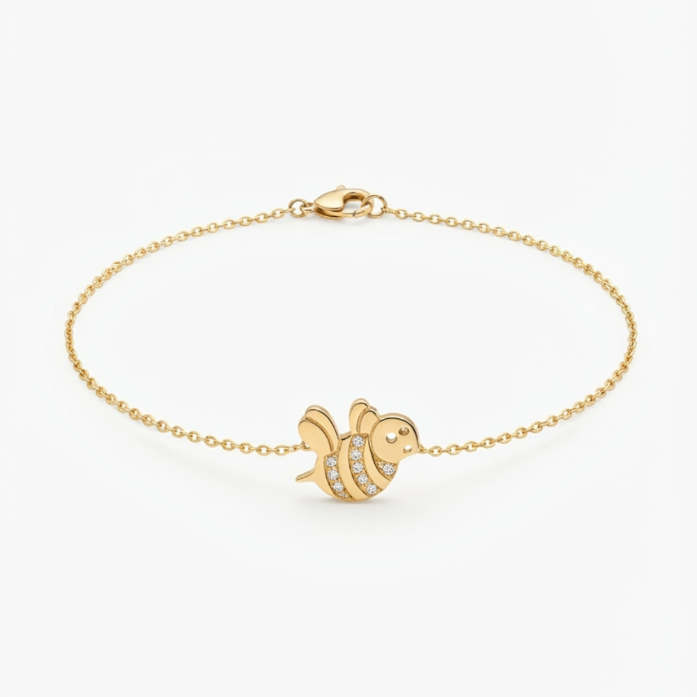 Bee & Diamond Motif Bracelet