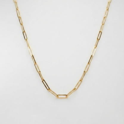 Paperclip gold necklace