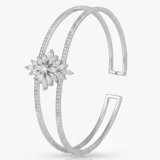 Spring Marquise Diamond Open Cuff Bangle